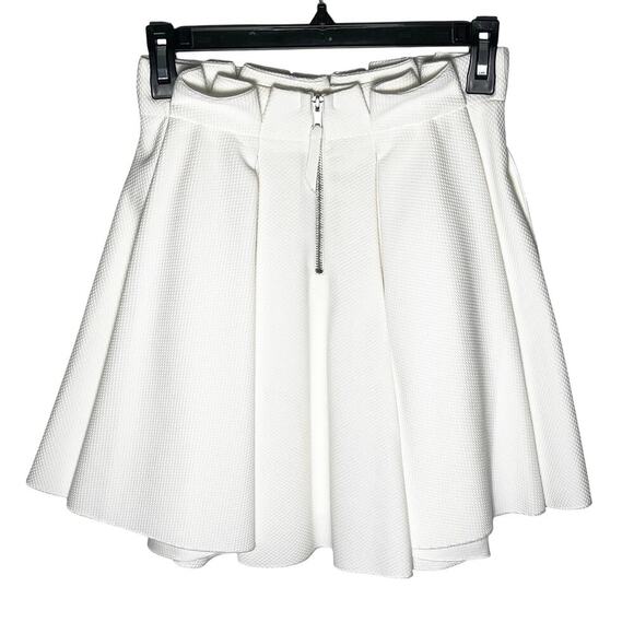 TORN by RONNY KOBO Women’s Ivory Pique knit pleated mini skirt - Picture 3 of 3